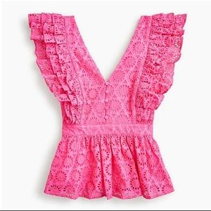 NWOT J Crew collection flutter sleeve top in eyelet